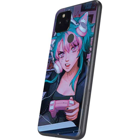 Anime Catgirl Gamer Nerd by Ivy Dolamore Google Pixel 4a 5G Skin